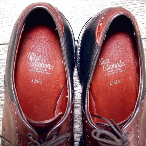 Allen Edmonds LINKS Oxford 10.5 B Narrow Brown/Black * add $15 new Cedar Trees